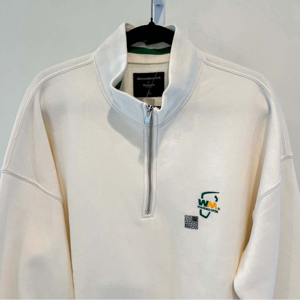 Abercrombie & Fitch Waste Management Golf Tournament Half Zip Sweatshirt Large - Picture 3 of 13
